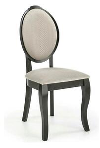 Scaun VELO, bej/negru, stofa catifelata/lemn, 44x53x96 cm