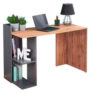 Birou Houston 825, Antracit, Stejar Wotan, PAL laminat, 74x122x57cm, 21.5 kg