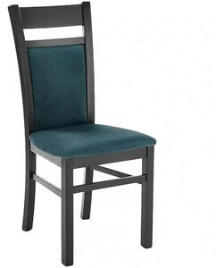 Scaun Gerard 2, negru/verde, stofa catifelata/lemn de fag, 44x55x97 cm