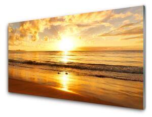 Panou sticla bucatarie Sea Sun Peisaj Galben