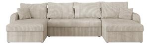 Colțar Comfivo Melissa II, Funcția de dormit, Spațiu de depozitare, 304x140x80cm, 140.5 kg, Picioare: Plastic