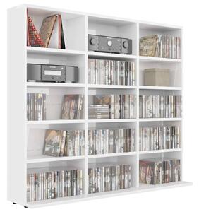 Dulap pentru CD-uri, alb extralucios, 102 x 23 x 89,5 cm, PAL