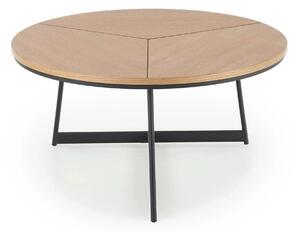 Masuta cafea KARIDA, stejar natural/negru, 80x80x41 cm