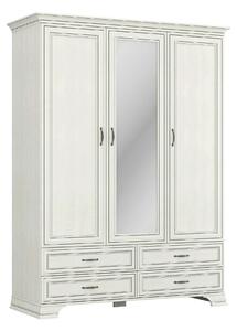 Dulap TIFFANY II, grej, PAL laminat, cu 3 usi si 4 sertare, 159x63x212
