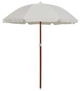Umbrelă de soare cu stâlp din oțel, nisipiu, 180 cm
