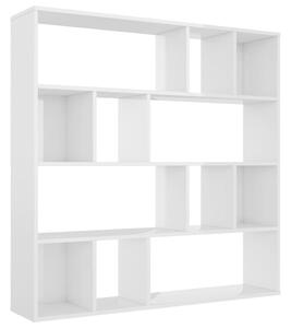 Separator cameră/Bibliotecă, alb extralucios, 110x24x110 cm PAL