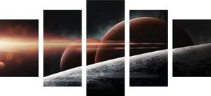 Tablou 5-piese planete în galaxie