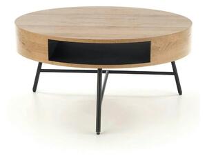 Masuta cafea CAMILA, stejar auriu/negru, 80x80x41 cm