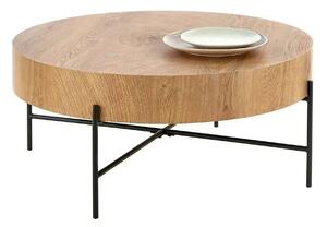 Masuta cafea BROOKLYN, stejar natural/negru, 80x80x37 cm