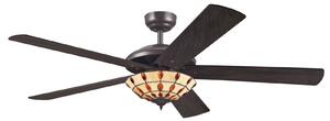 Ventilator de tavan Comet T cu lampă Tiffany - Westinghouse Westinghouse, Comet T, Lemn, Camera de zi, Lemn, Modern