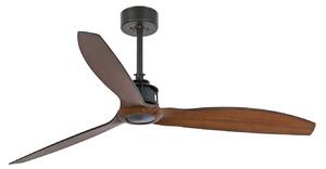 Ventilator de tavan Just Fan M, Ø 128 cm, negru/lemn închis la culoare FARO BARCELONA, Just Fan M, Negru, Camera de zi, Metal
