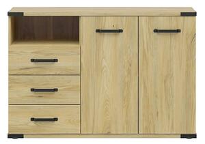 Comoda Lara, stejar, PAL, 130x40x88 cm