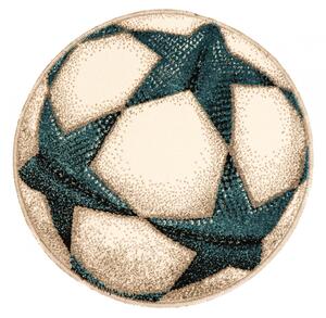 Model Minge Fotbal 11199, Covoras Rotund, Dimensiune 67x67 cm Alb, Rotund, 67x67
