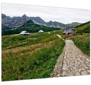 Tablou - Peisaj montan cu case (70x50 cm)