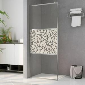 Paravan de duș walk-in, 140 x 195 cm, sticlă ESG, model piatră