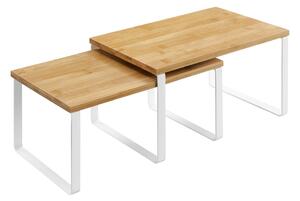 Set de organizatoare din bambus CEZAR, 2 piese, maro/albă SongmicsHome