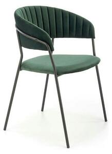 Scaun K426, verde inchis/negru, stofa catifelata/metal, 57x54x79 cm