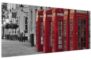 Tablou - Cutii telefonice din Londra (120x50 cm)