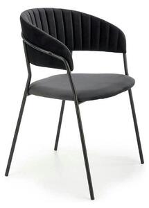 Scaun K426, negru, stofa catifelata/metal, 57x54x79 cm