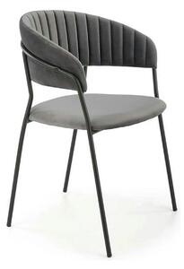 Scaun K426, gri/negru, stofa catifelata/metal, 57x54x79 cm