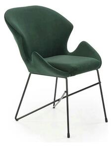 Scaun K458, verde/negru, stofa catifelata/metal, 57x62x82 cm