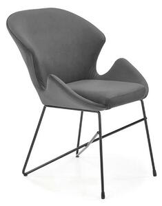 Scaun K458, gri/negru, stofa catifelata/metal, 57x62x82 cm