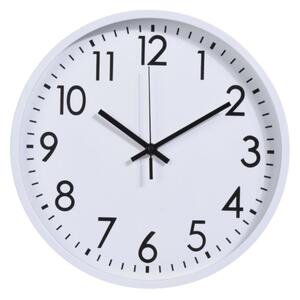 Ceas de perete alb cu cifre negre, 30 cm, design modern
