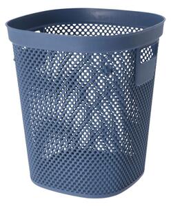 Coș de gunoi 12.5L, din plastic reciclat, model perforat, albastru