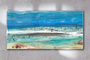 Tablou sticla Abstracție Valuri de mare a plajei