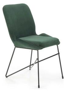 Scaun K454, verde/negru, stofa catifelata/metal, 46x55x83 cm