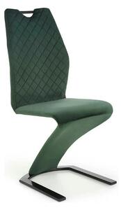 Scaun K442, verde inchis/negru, stofa catifelata/metal, 46x61x102 cm