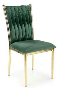 Scaun K436, verde/auriu, stofa catifelata/metal, 48x55x94 cm