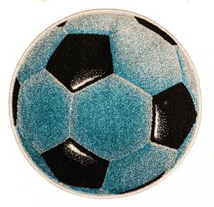 Model Minge Fotbal, Covoras Rotund, Albastru Albastru, Rotund, 67x67