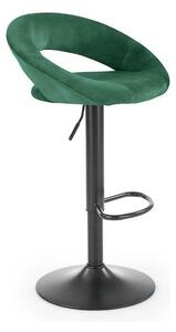 Scaun bar H102, verde inchis/negru, stofa catifelata/otel, 53x48x100 c