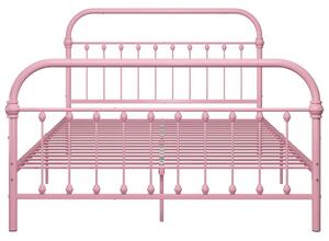 Cadru de pat, roz, 140 x 200 cm, metal