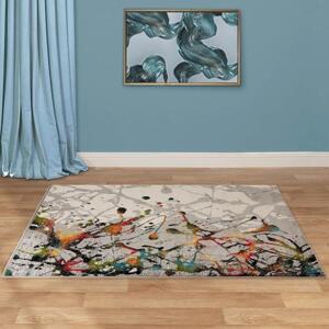 Model Abstract 11187, Covor Dreptunghiular, Gri Multicolor, Dreptunghi, 80 x 150