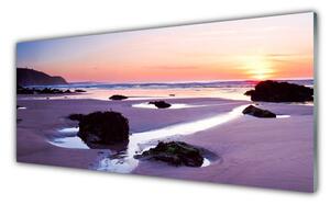 Tablou pe sticla Plaja Peisaj Purple