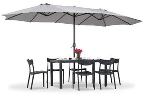 Merida umbrelă de grădină dublă 2.7 x 4,5 m gri Garden Point
