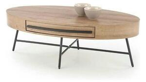 Masuta cafea CAROLINA, stejar auriu/negru, 120x60x41 cm