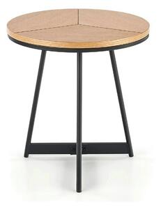 Masuta KARIDA S, stejar auriu/negru, 45x45x49 cm