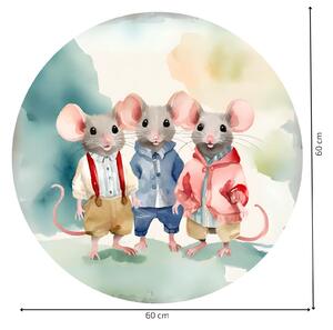 PIPPER. Autocolant circular de perete „Șoareci” mărimea: 100cm