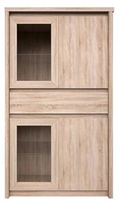 Vitrina NORTON, stejar sonoma, PAL laminat/canturi PVC/sticla, 87x40x1