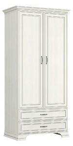 Dulap TIFFANY II, grej, PAL laminat, cu 2 usi si 2 sertare, 99x62x212