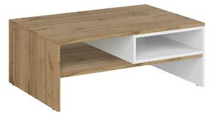 Masuta cafea Vigo, alb/stejar wotan, PAL laminat, 90x60x36 cm