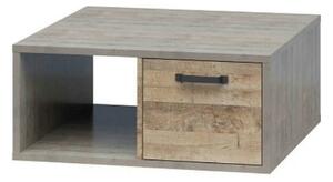 Masuta cafea Bari, stejar nisip/gri, PAL laminat, 80x80x35 cm