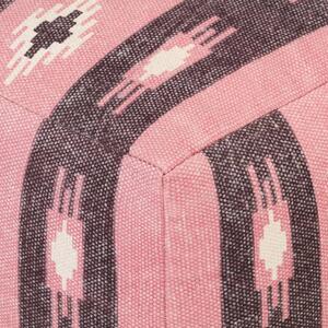 Taburet puf, roz, 45 x 45 x 45 cm, bumbac, design imprimat