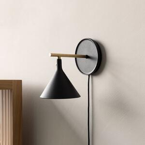 Lampă de perete Audo Copenhagen, Cast Sconce, reglabil, Negru, Camera de zi, Aluminiu, Design