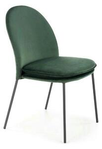Scaun K443, verde/negru, stofa catifelata/metal, 50x58x84 cm