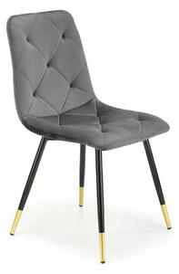 Scaun gri inchis K438, stofa catifelata/metal, 45x50x86 cm