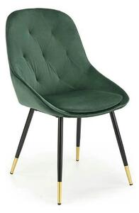 Scaun K437, verde inchis/negru, stofa catifelata/metal, 49x55x88 cm